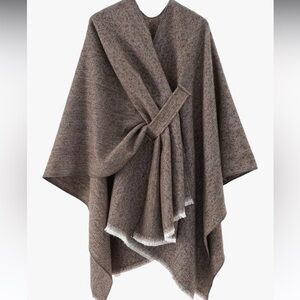 Brown Knitted Cloak Cardigan